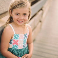 Handmade Girls' Hawaiian Quilt Design Dress with Fringe | Toddler & Baby Girl Dress | 100% Cotton | Made in Hawaii