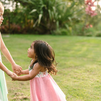 Handmade Hawaiian Girls Twirl Dress - Plumeria Print