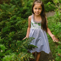 Handmade Hawaiian Girls Twirl Dress - Crownflower (Pua Kalaunu)