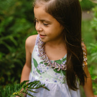 Handmade Hawaiian Girls Twirl Dress - Crownflower (Pua Kalaunu)