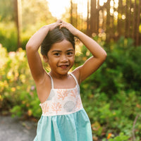 Coastal Blues Twirl Dress - Shell & Coral Girls Dress
