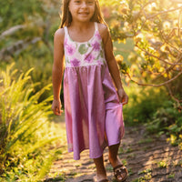 Handmade Hawaiian Girls Twirl Dress – Pohuehue Flower Cotton Dress