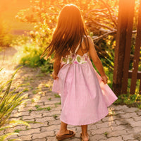Handmade Hawaiian Girls Twirl Dress – Pohuehue Flower Cotton Dress