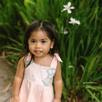 Blush Pink Orchid Twirl Dress | Adjustable Tie Strap Girls Dress