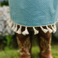 Girls Bird of Paradise Dress - Handmade Hawaiian Cotton Sundress with Fringe Trim