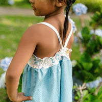 Girls Bird of Paradise Dress - Handmade Hawaiian Cotton Sundress with Fringe Trim