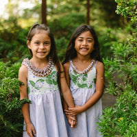 Handmade Hawaiian Girls Twirl Dress - Crownflower (Pua Kalaunu)