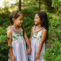 Handmade Hawaiian Girls Twirl Dress - Crownflower (Pua Kalaunu)