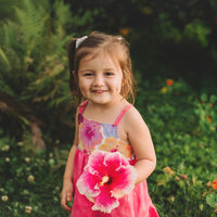 Girls Dress - Bright Multi Colored Hibiscus Print - Toddler Dress - Baby Girl Dress - Small Batch Ethically Made in Maui, Hawaii USA