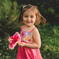 Girls Dress - Bright Multi Colored Hibiscus Print - Toddler Dress - Baby Girl Dress - Small Batch Ethically Made in Maui, Hawaii USA