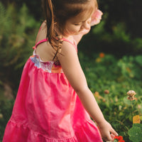 Girls Dress - Bright Multi Colored Hibiscus Print - Toddler Dress - Baby Girl Dress - Small Batch Ethically Made in Maui, Hawaii USA