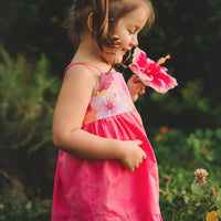 Girls Dress - Bright Multi Colored Hibiscus Print - Toddler Dress - Baby Girl Dress - Small Batch Ethically Made in Maui, Hawaii USA