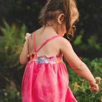 Girls Dress - Bright Multi Colored Hibiscus Print - Toddler Dress - Baby Girl Dress - Small Batch Ethically Made in Maui, Hawaii USA