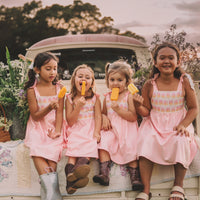Girls Dress - Ombre Popsicles with Pink Twirly Skirt and Adjustable Straps - Baby, Toddler or Kid's Dress - Handmade in Maui, Hawaii USA
