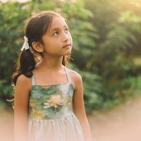 Girls Dress - Water Lily Print - Baby, Toddler or Kid's Dress - Small Batch Handmade in Maui, Hawaii USA