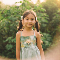 Girls Dress - Water Lily Print - Baby, Toddler or Kid's Dress - Small Batch Handmade in Maui, Hawaii USA