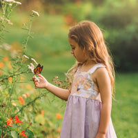 Girls Dress - Monarch Butterfly Print with Lace and Twirly Purple Skirt - Baby, Toddler or Kids Dress - Handmade in Maui, Hawaii
