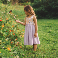 Girls Dress - Monarch Butterfly Print with Lace and Twirly Purple Skirt - Baby, Toddler or Kids Dress - Handmade in Maui, Hawaii