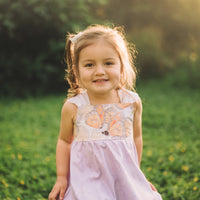 Girls Dress - Monarch Butterfly Print with Lace and Twirly Purple Skirt - Baby, Toddler or Kids Dress - Handmade in Maui, Hawaii