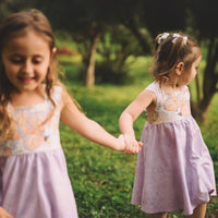 Girls Dress - Monarch Butterfly Print with Lace and Twirly Purple Skirt - Baby, Toddler or Kids Dress - Handmade in Maui, Hawaii