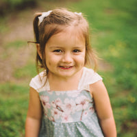 Girls Dress - Sakura Cherry Blossom Print with Twirly Skirt and Lace - Toddler Dress - Baby Girl Dress - Handmade in Maui, Hawaii USA