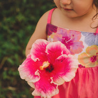 Girls Dress - Bright Multi Colored Hibiscus Print - Toddler Dress - Baby Girl Dress - Small Batch Ethically Made in Maui, Hawaii USA