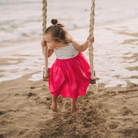 Girls Dress - Whales in the Waves Print - Coastal Themed Baby, Toddler or Kid's Dress - Small Batch Handmade in Maui, Hawaii USA