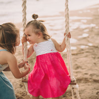 Girls Dress - Whales in the Waves Print - Coastal Themed Baby, Toddler or Kid's Dress - Small Batch Handmade in Maui, Hawaii USA