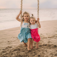 Girls Dress - Whales in the Waves Print - Coastal Themed Baby, Toddler or Kid's Dress - Small Batch Handmade in Maui, Hawaii USA