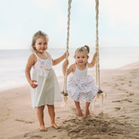 Girls Dress - Starfish and Checkered Print - Baby, Toddler or Kid's Dress - Handmade in Maui, Hawaii USA