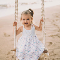 Whimsical Ocean Themed Fish Print Dress - Baby, Toddler or Kid's Dress - Handmade in Maui, Hawaii USA