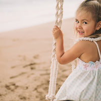 Girls Dress - Starfish and Checkered Print - Baby, Toddler or Kid's Dress - Handmade in Maui, Hawaii USA
