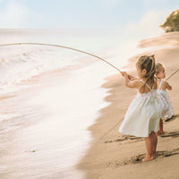 Girls Dress - Starfish and Checkered Print - Baby, Toddler or Kid's Dress - Handmade in Maui, Hawaii USA