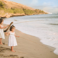 Girls Dress - Starfish and Checkered Print - Baby, Toddler or Kid's Dress - Handmade in Maui, Hawaii USA