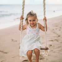 Girls Dress - Starfish and Checkered Print - Baby, Toddler or Kid's Dress - Handmade in Maui, Hawaii USA