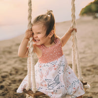 Girls Dress - Ocean Friends Print Dress - Coastal Themed Baby, Beach Ocean Loving Toddler or Kids Dress - Handmade in Maui, Hawaii USA