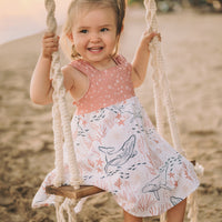 Girls Dress - Ocean Friends Print Dress - Coastal Themed Baby, Beach Ocean Loving Toddler or Kids Dress - Handmade in Maui, Hawaii USA