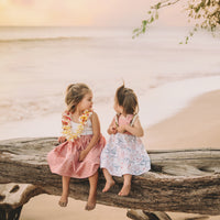 Girls Dress - Sailboats Print Dress with Twirly Skirt - Coastal Themed Baby, Toddler or Kids Dress - Handmade in Maui, Hawaii USA