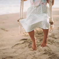 Girls Dress - Starfish and Checkered Print - Baby, Toddler or Kid's Dress - Handmade in Maui, Hawaii USA