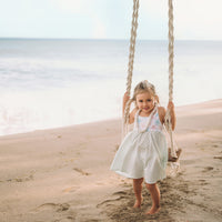 Girls Dress - Starfish and Checkered Print - Baby, Toddler or Kid's Dress - Handmade in Maui, Hawaii USA