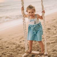 Girls Dress - Nautical Sailboat and Fish Print Dress - Baby, Toddler or Kids Dress - Small Batch Handmade in Maui, Hawaii