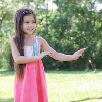 Handmade Girls' Lei Twirl Dress | Rainbow Lei Print 100% Cotton | Shirred Back | Made in Maui, Hawaii
