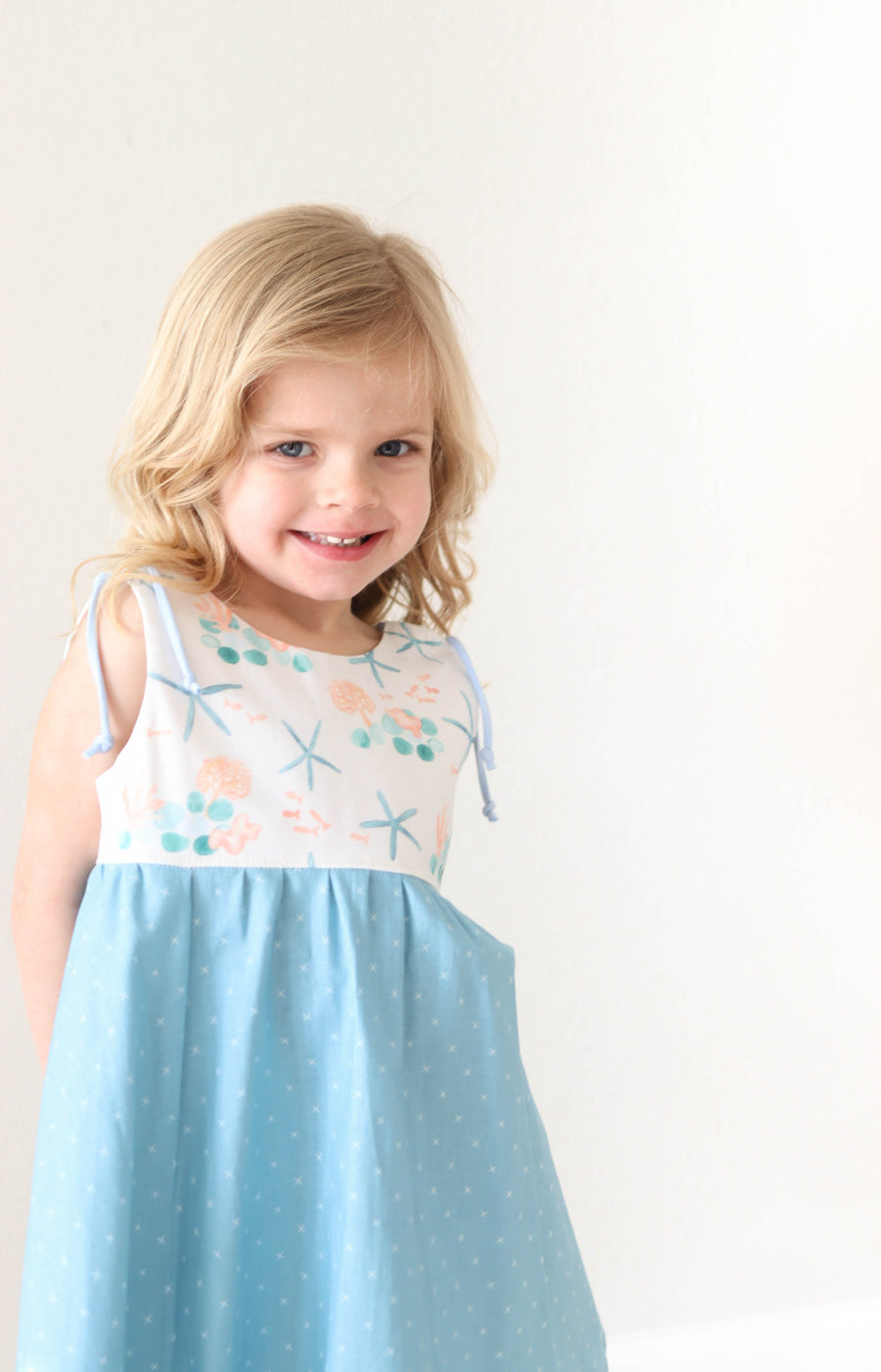 Girls Dress - Toddler Dress - Baby Girl Dress - Starfish Twirly Dress - Made in Hawaii