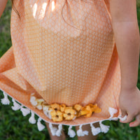 Handmade Girls' Puakenikeni Dress with Fringe | Toddler & Baby Girl Dress | 100% Cotton | Made in Hawaii