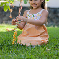 Handmade Girls' Puakenikeni Dress with Fringe | Toddler & Baby Girl Dress | 100% Cotton | Made in Hawaii