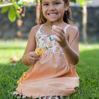 Handmade Girls' Puakenikeni Dress with Fringe | Toddler & Baby Girl Dress | 100% Cotton | Made in Hawaii