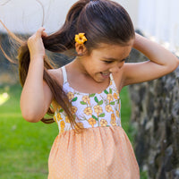 Handmade Girls' Puakenikeni Dress with Fringe | Toddler & Baby Girl Dress | 100% Cotton | Made in Hawaii