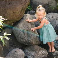 Plumeria Lei - Girls Dress - Twirly -  with Adjustable Tie Straps- Made in Maui, Hawaii