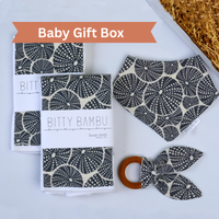 Sea Urchin Baby Gift Set | Hawaiian Baby Shower Gift | Burp Cloths, Bib & Teether | Handmade in Maui