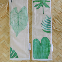 SALE - Baby Burp Cloth Set of TWO - Layette Gift- 'Watercolor Leaves' - Made in Maui, Hawaii USA